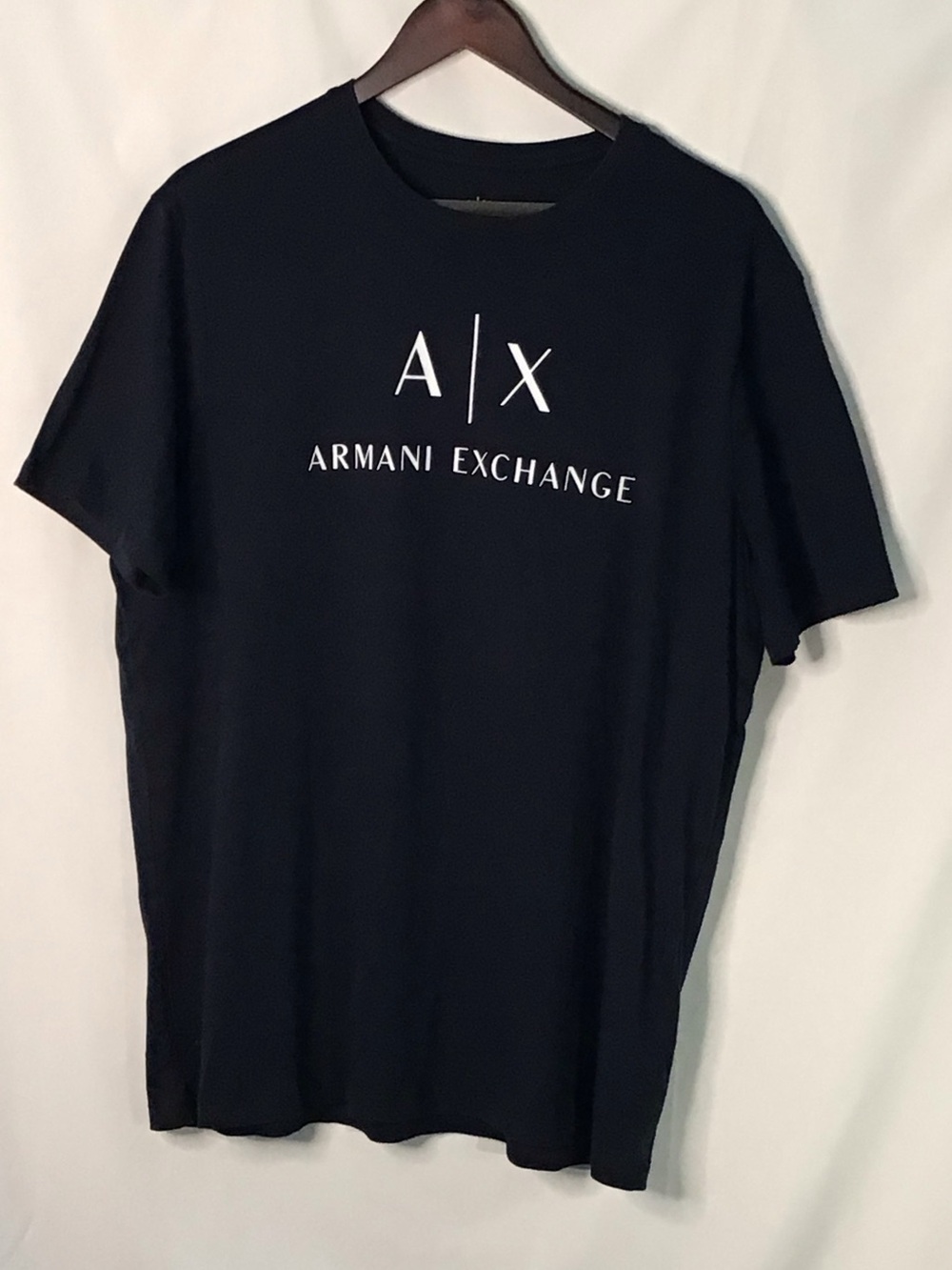 Armani Exchange Blue Tee with White A|X Logo